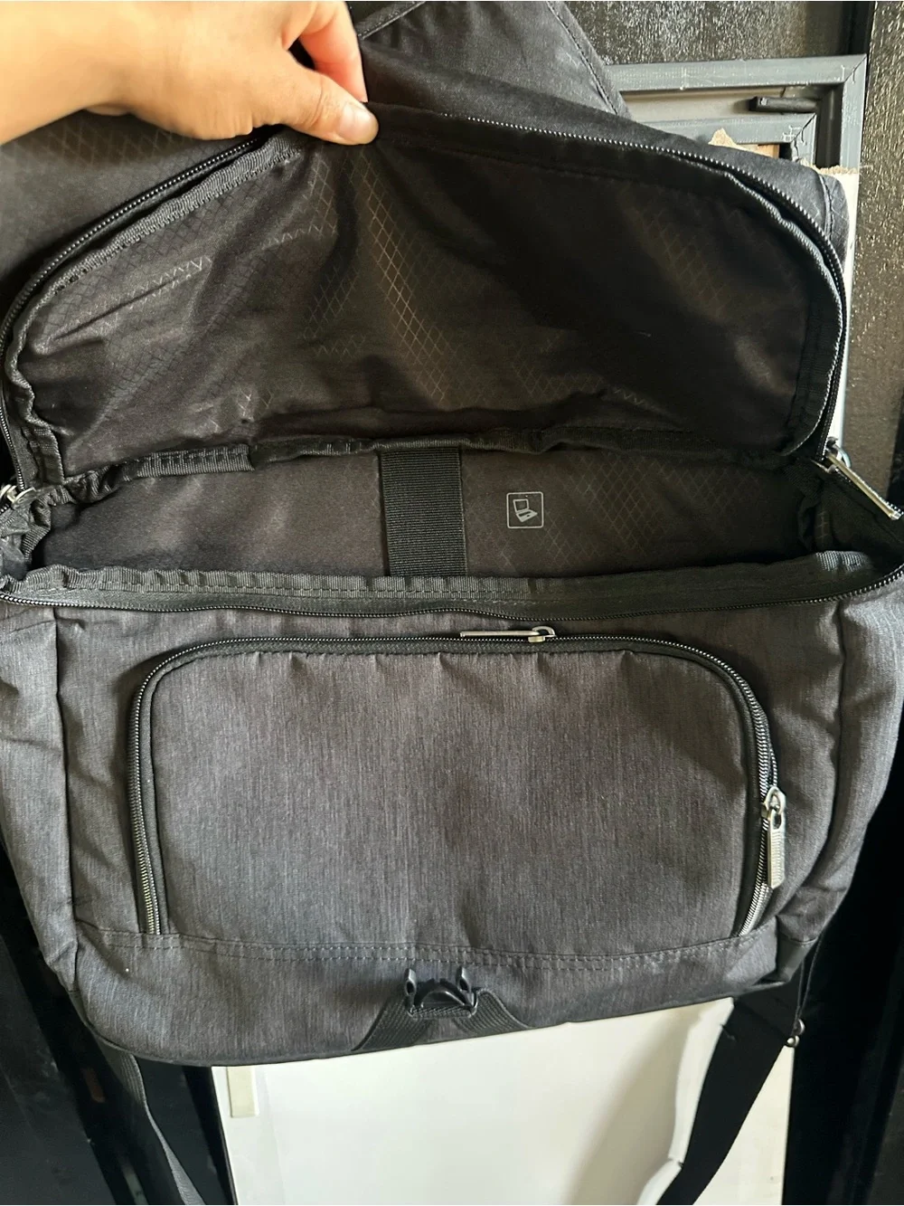 Samsonite Charcoal Gray Messenger Bag with Shoulder Strap